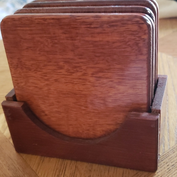 Laquer Ware Wood Coaster Mother of Pearl Inlay. - Picture 4 of 8